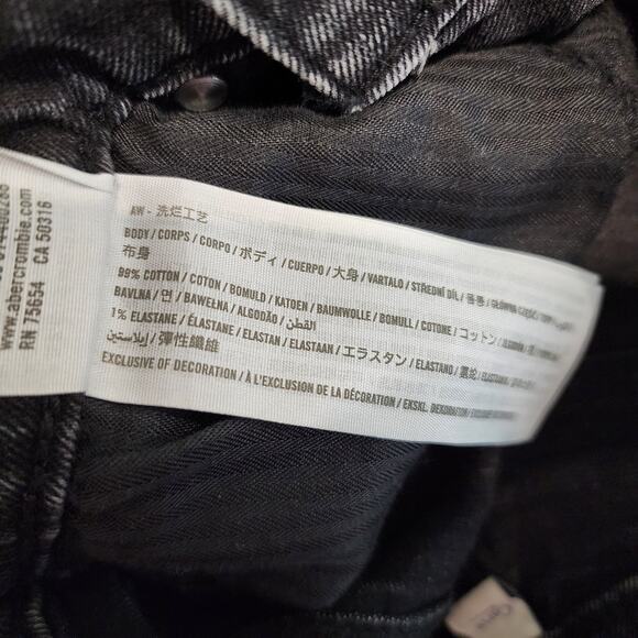 Abercrombie & Fitch Curve Love Ankle Straight Ultra High Rise Jeans 2/26R Black - Picture 8 of 8